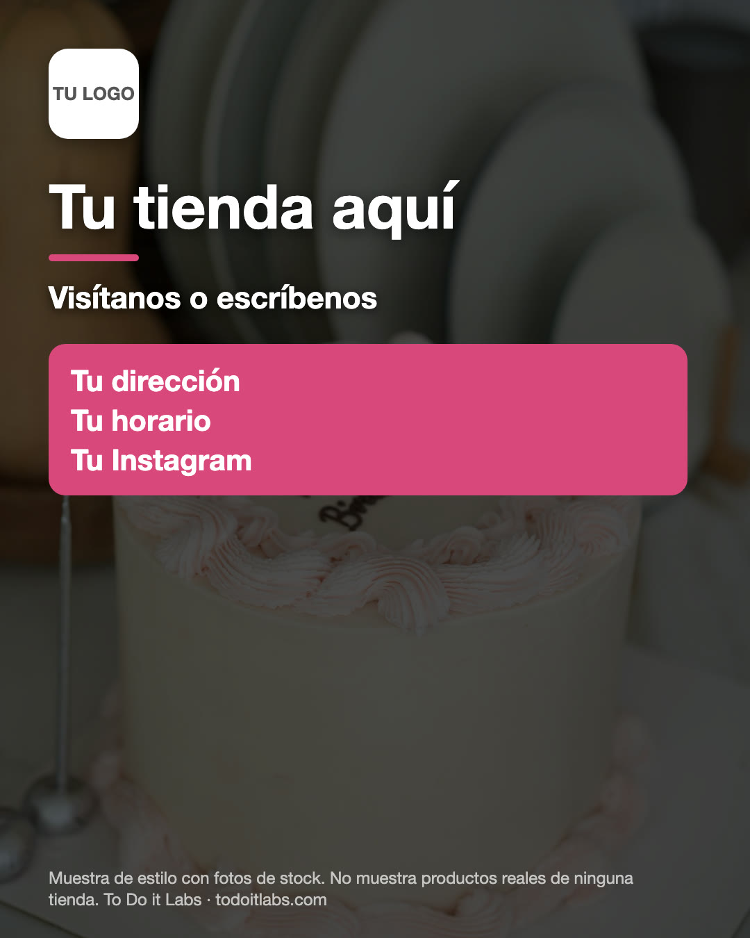 Muestra de publicación: tarjeta con datos del negocio